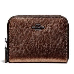 NEW - Coach - Small Zip Around Wallet - Metallic
